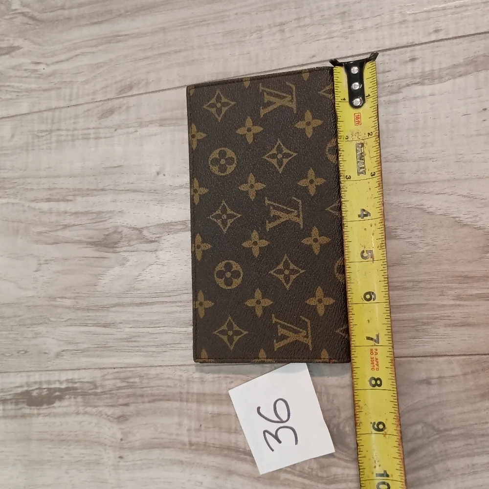 LOUIS VUITTON Monogram Porte Monnaie Credit Long Wallet Brown/ Check Holder